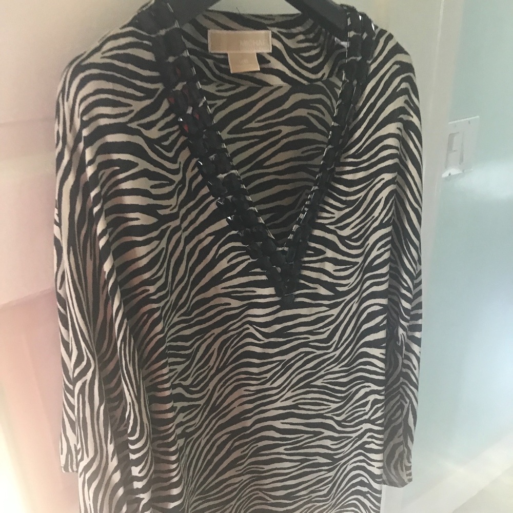 Fabulous Silk Zebra-Print and Embellished tunic